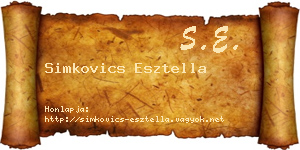 Simkovics Esztella névjegykártya
